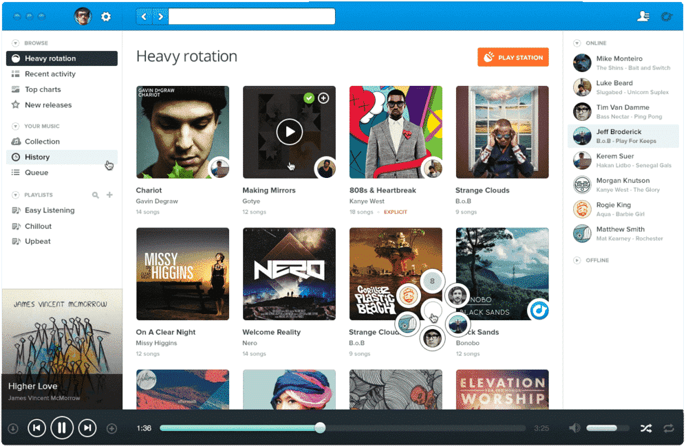rdio interface